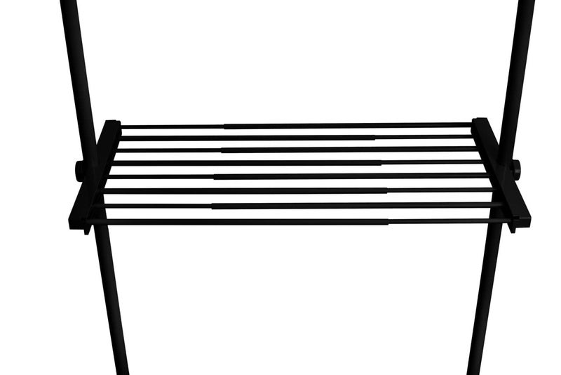 WENKO Herkules shelf for the adjustable Herkules telescopic system for walkin wardrobes made of sturdy steel including brackets made of plastic W x H x D 73120 x 4 x 425 cm black