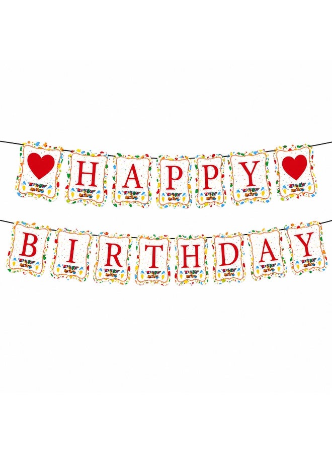 5 Meter Happy Birthday Banner Decoration, Colorful Letter Garland with Heart Design for Birthday Party Wall Decor, Photo Backdrop and Cake Table Setup - Image 1
