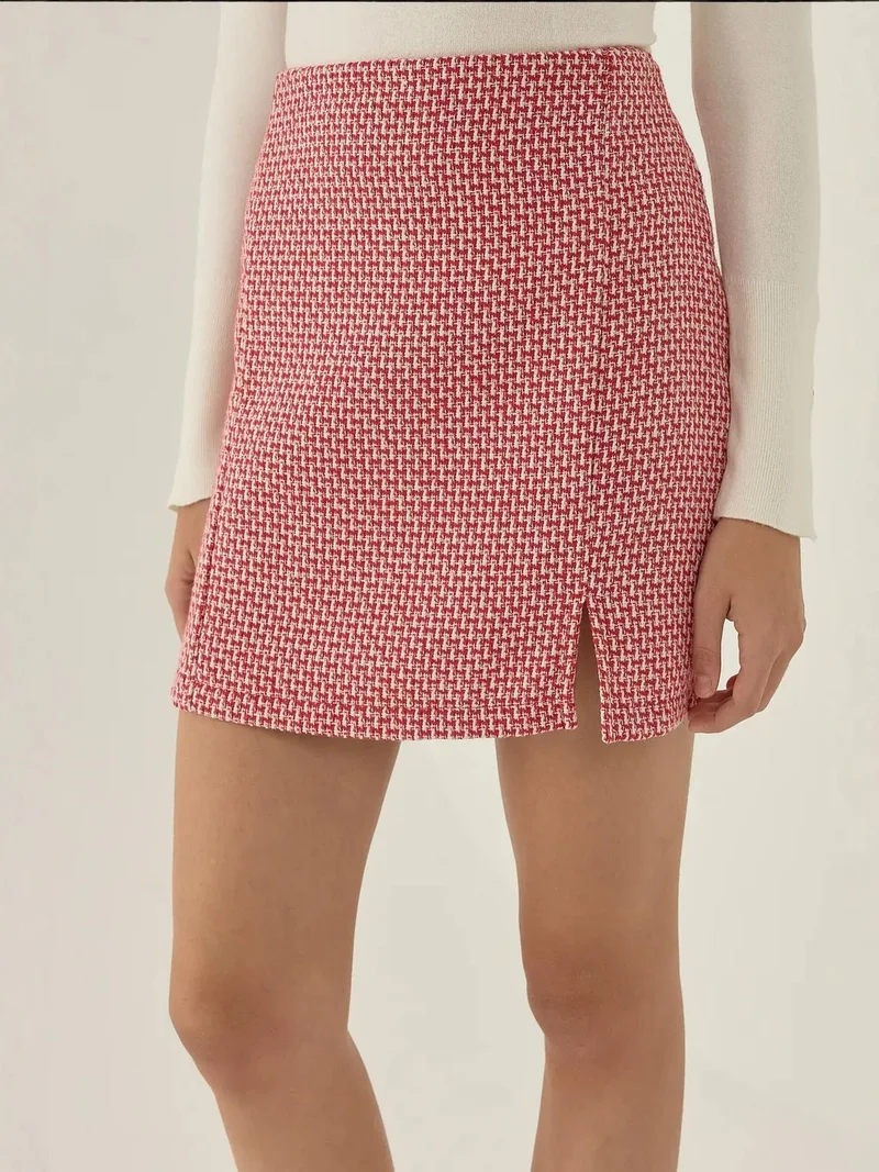 HICCUP Solid Mini Slit Skirt