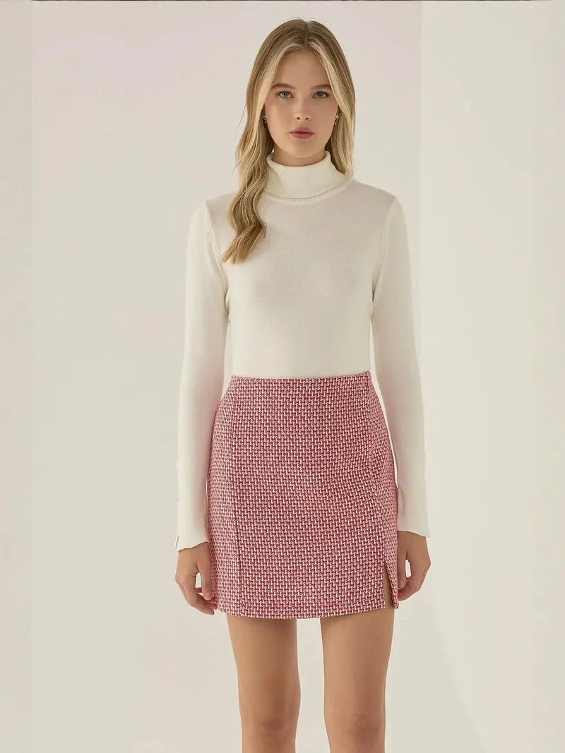 HICCUP Solid Mini Slit Skirt