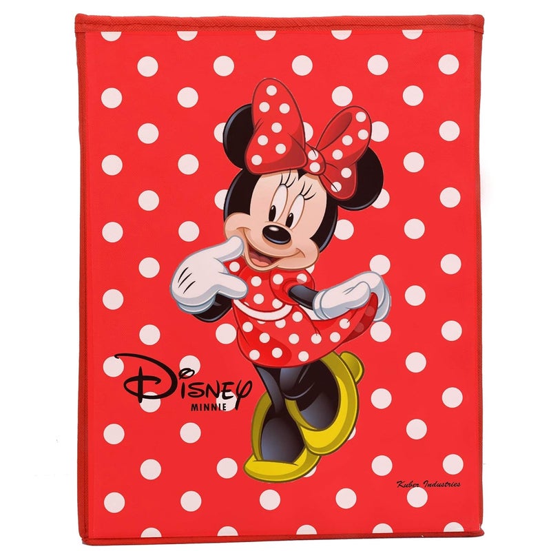Kuber Industries Disney Minnie Print Non Woven Fabric Foldable Laundry Basket, Toy Storage Basket, Cloth Storage Basket with Handles (Set of 2, Red)-KUBMART1201 - Image 2