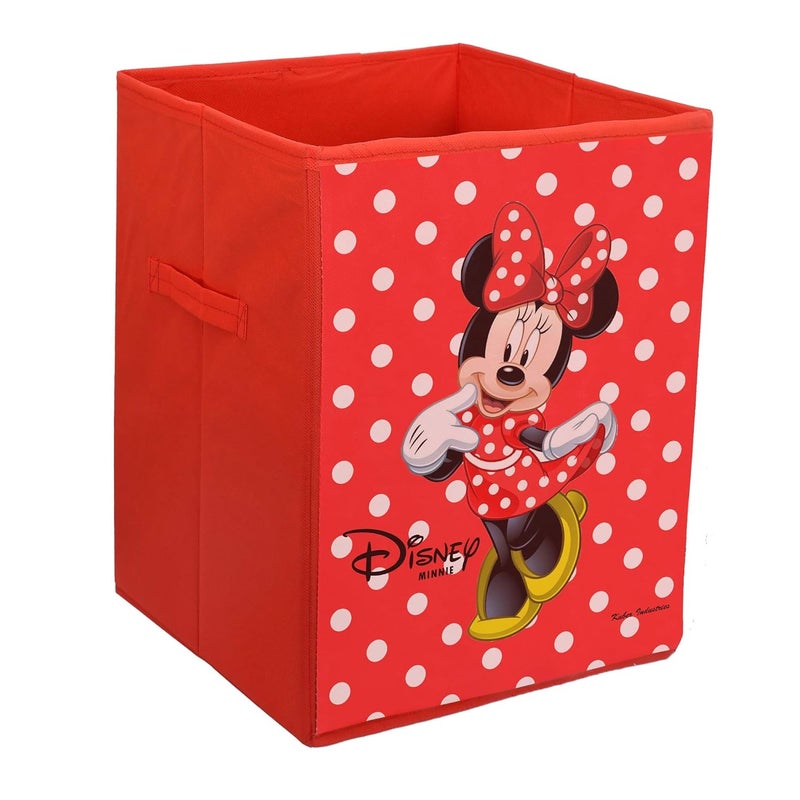 Kuber Industries Disney Minnie Print Non Woven Fabric Foldable Laundry Basket, Toy Storage Basket, Cloth Storage Basket with Handles (Set of 2, Red)-KUBMART1201 - Image 3