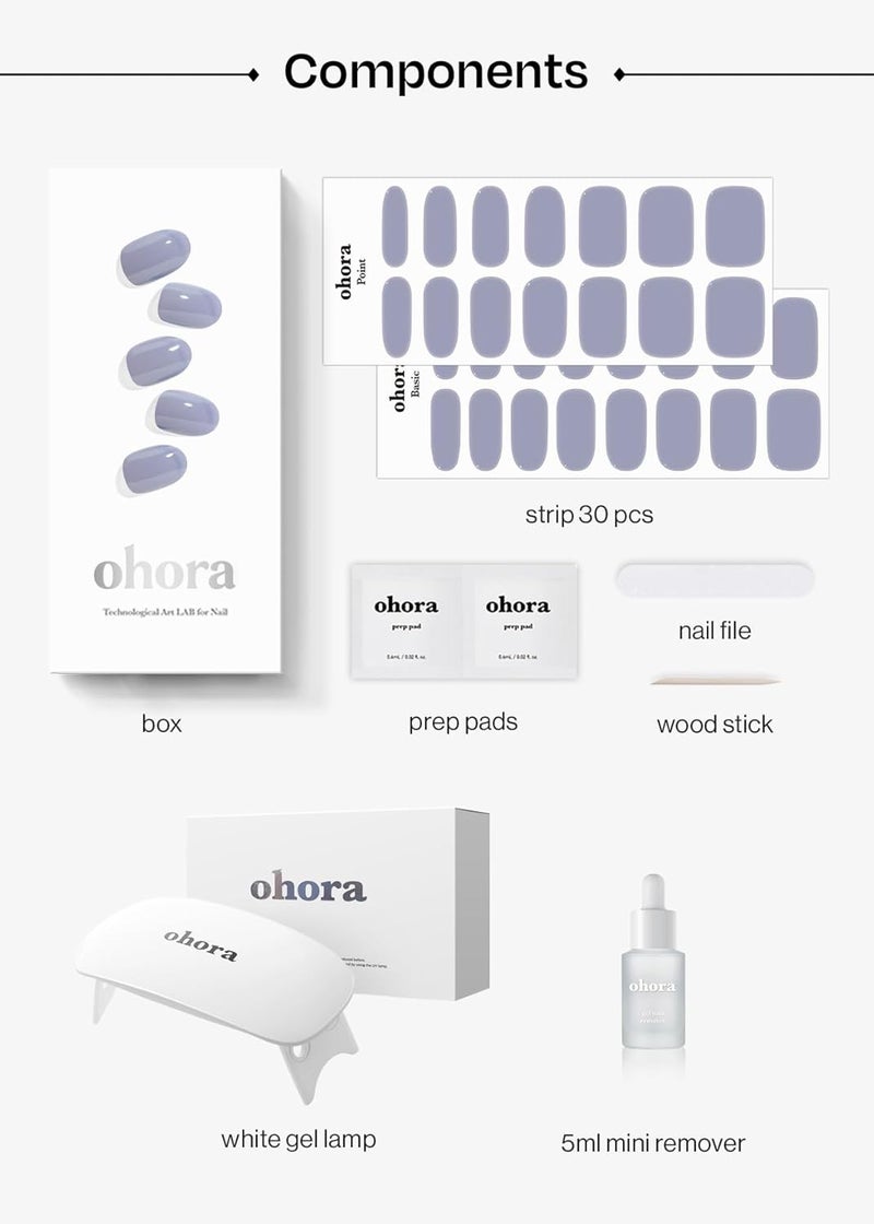 ohora Semi-Cured Gel Nail Strips Value Set (N Cream Cloud Starter Kit) Includes Full Size Lamp and Mini Remover, Salon-Quality, Long Lasting, Easy to Apply & Remove - Image 4