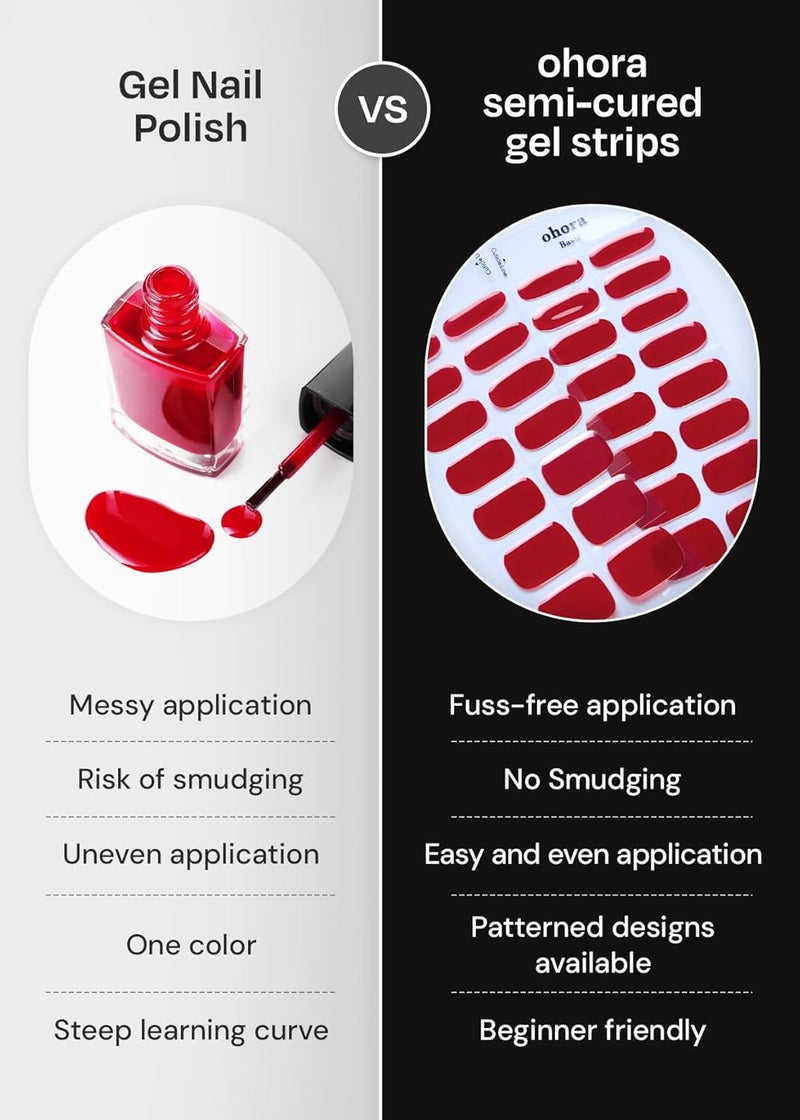 ohora Semi-Cured Gel Nail Strips Value Set (N Cream Cloud Starter Kit) Includes Full Size Lamp and Mini Remover, Salon-Quality, Long Lasting, Easy to Apply & Remove - Image 5