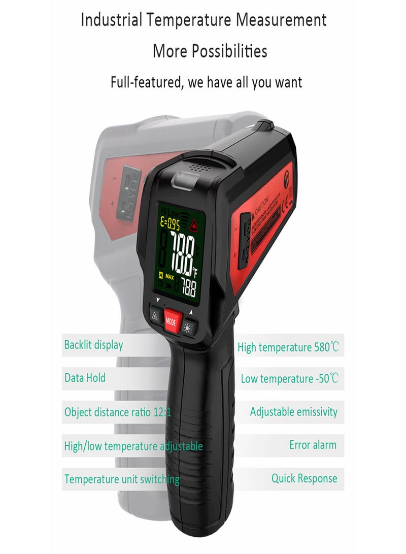 BSIDE Handheld Infrared IR Thermometer -50~580℃ 12:1 K-type - Image 4