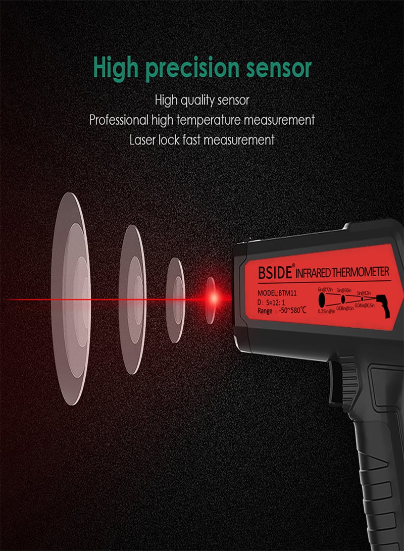 BSIDE Handheld Infrared IR Thermometer -50~580℃ 12:1 K-type - Image 5