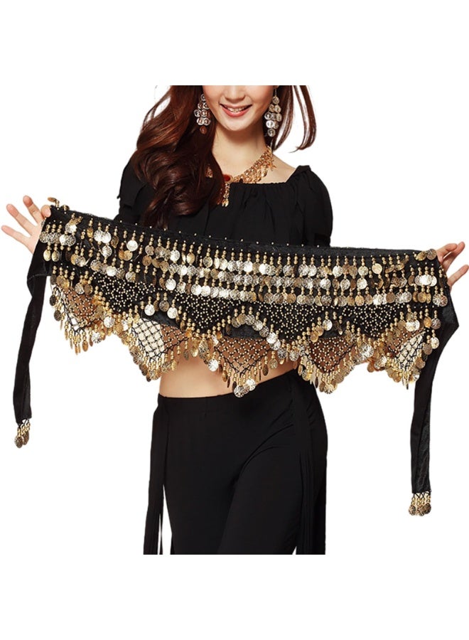 كوفوز Bellydance الورك الوشاح، النساء الحلوة Bellydance الورك الوشاح مع العملات الذهبية، الحلوة البطن الرقص التنورة التنورة لف للنساء أنماط الرقص المتعددة - Image 2