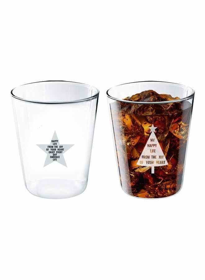 NIBEMINENT Set of 2 400ml Glass Cup multicolour 400millimeter - Image 1