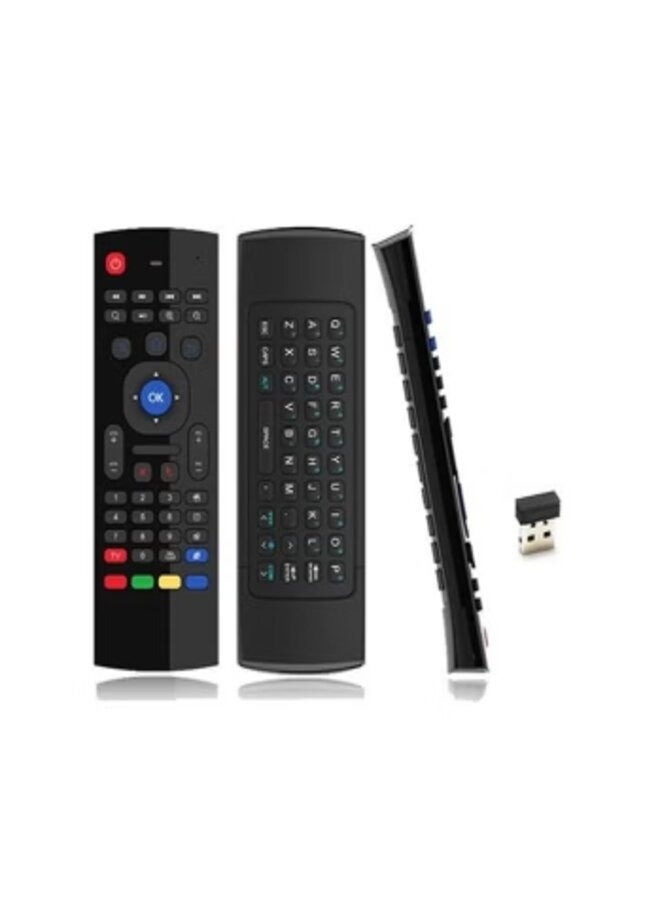 6-Axis Gyro 2.4G Wireless Air Mouse Motion-Sensing Remote Control for Android TV Box / Mini-PC / Smart-TV / Projector And Android/Windows/Mac OS/Linux Systems With QWERTY Keyboard And Voice Command