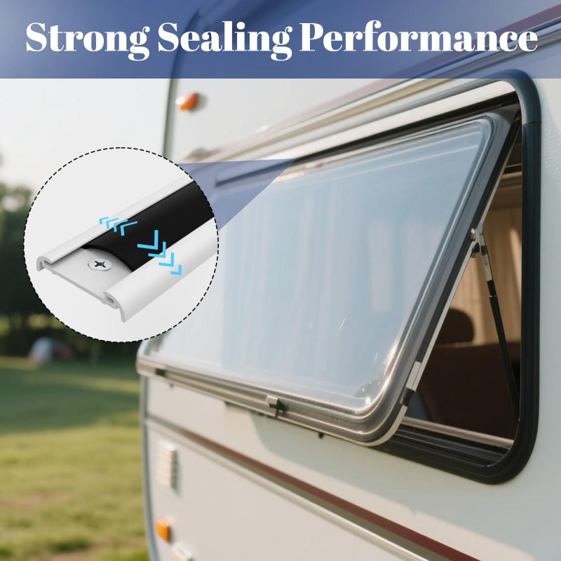 Botyboty 1" RV Vinyl Trim Molding Insert, 120FT RV Weather Stripping Exterior Screw Cover Trim Molding Exterior, Camper Weather Stripping Camper Trailer Roof Corner Gutter Seal Black - Image 5