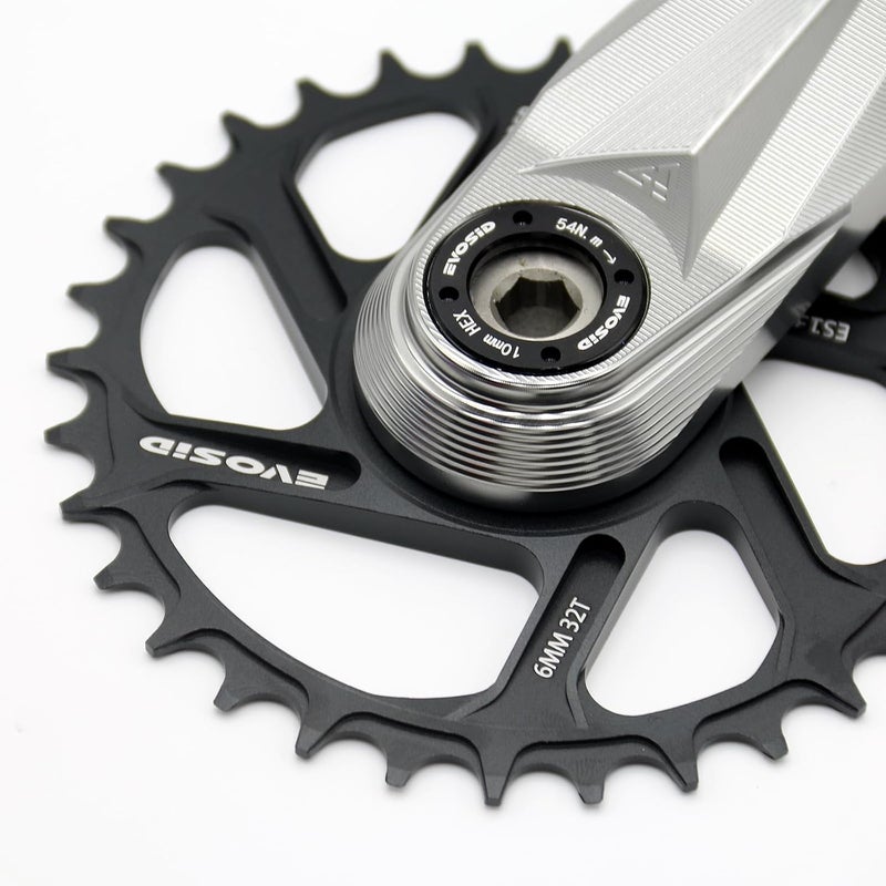 EVOSID Mountain Bike Chainring 32T 34T 36T 38T, 6mm Offset Narrow Wide CNC 7075 Aluminum Alloy Direct Mount Chainwheel for SRAM GXP Crankset, 8-12 Speed - 6mm 32T - Image 4
