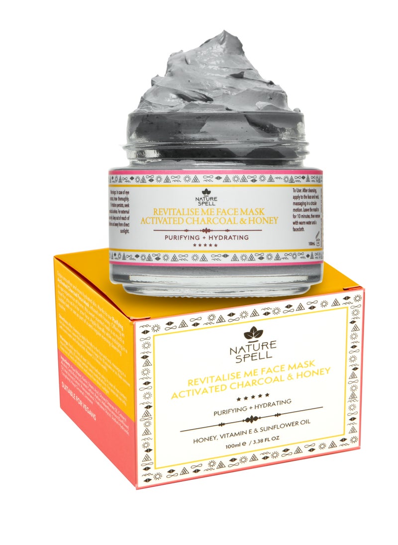 Nature Spell Activated Charcoal & Honey Brightening Mask 100ml  - Image 1