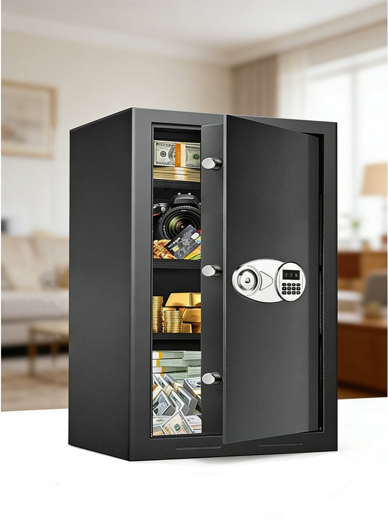 VUCATIN Large Capacity All-Steel Anti-Theft Safe for Office - Business Electronic Password File Cabinet, Large Home Cash & Jewelry Privacy Security Box, Multi-Layer Valuables Storage Safe (H60cm x W38cm x D31cm - IC23) - Image 1
