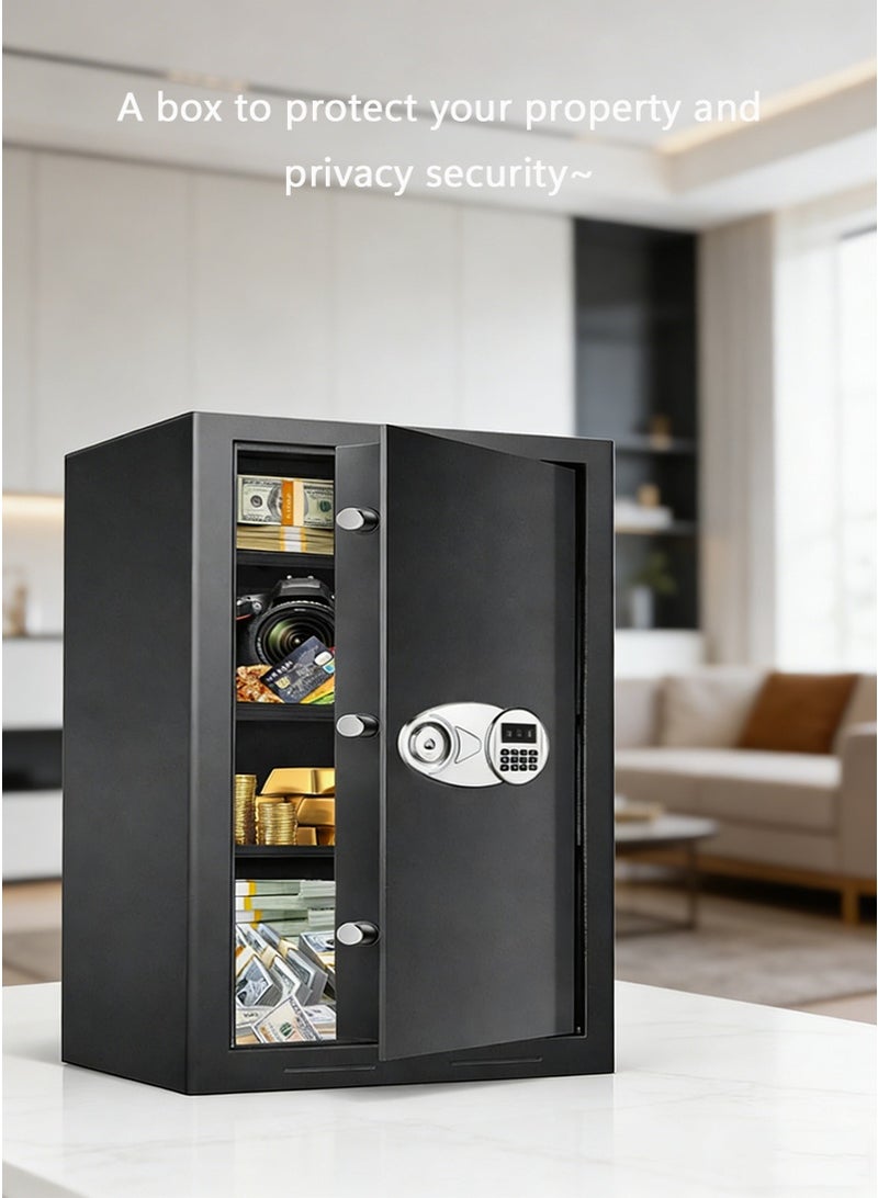 VUCATIN Large Capacity All-Steel Anti-Theft Safe for Office - Business Electronic Password File Cabinet, Large Home Cash & Jewelry Privacy Security Box, Multi-Layer Valuables Storage Safe (H60cm x W38cm x D31cm - IC23) - Image 2