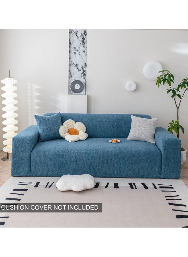 House of Quirk Universal Triple Seater 220 GSM Jacquard Fabric Sofa Cover Soft Touching Cover for Couch Flexible Stretch Sofa Slipcover (Blue, 190-230cm) - Image 2