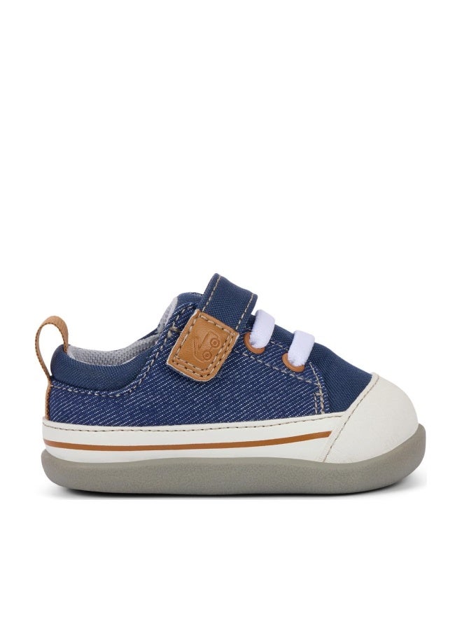 See Kai Run - Stevie Mini First Walker Shoe for Infants, Navy Denim, Infant 4 - Image 1
