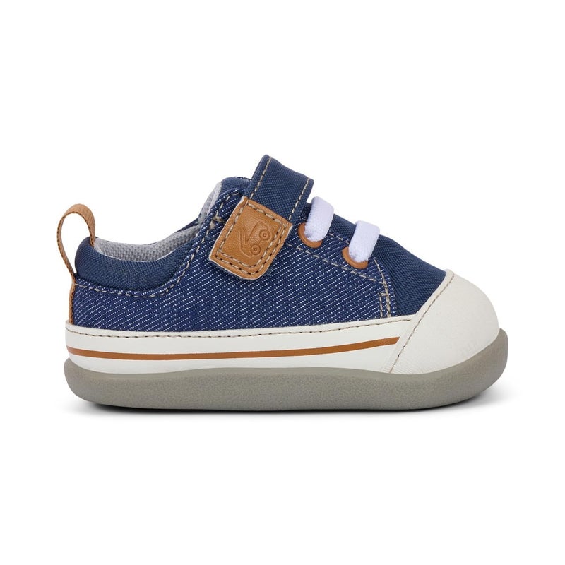 See Kai Run - Stevie Mini First Walker Shoe for Infants, Navy Denim, Infant 4 - Image 3
