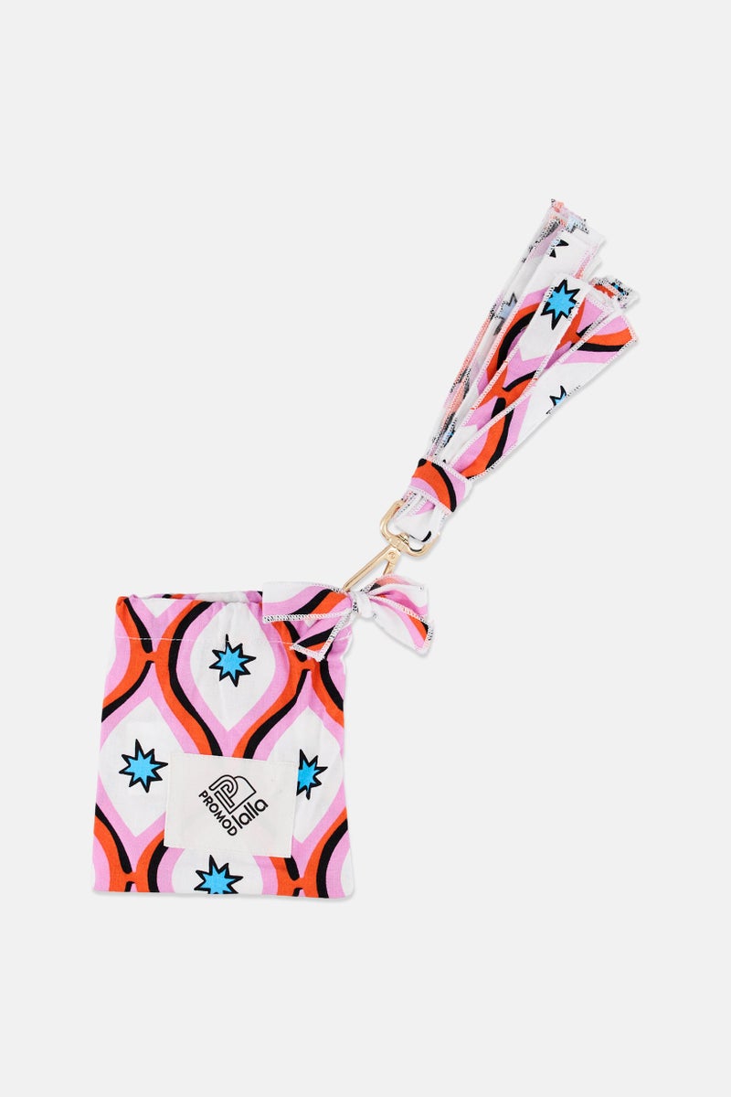 promod Cotton Allover Printed Key Ring With Pouch, Multicolor - Image 1