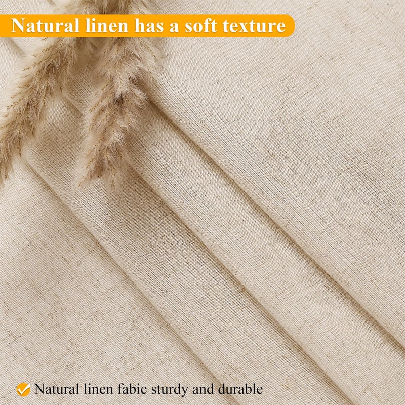 Jowels Natural Linen No Hook Shower Curtain and Liner  No Hooks Shower Curtains Set Two-Tier Shower Curtain with snap in Liner - Hotel Style Water Resistant Fabric  Mesh Top Window  72x87 Linen - Image 1