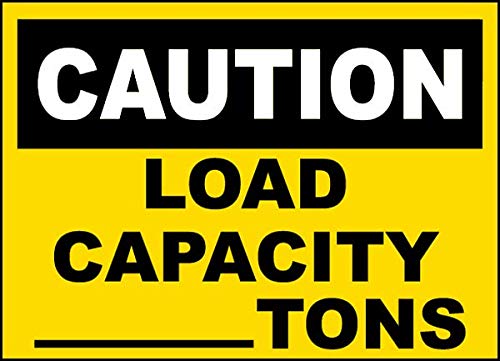 Home & Comforts Vinyl Stickers - Bundle - Safety and Warning & Warehouse Signs Stickers - Caution Load Capacity (Tons) Sign - 3 Pack (3.5" x 5") - Image 1