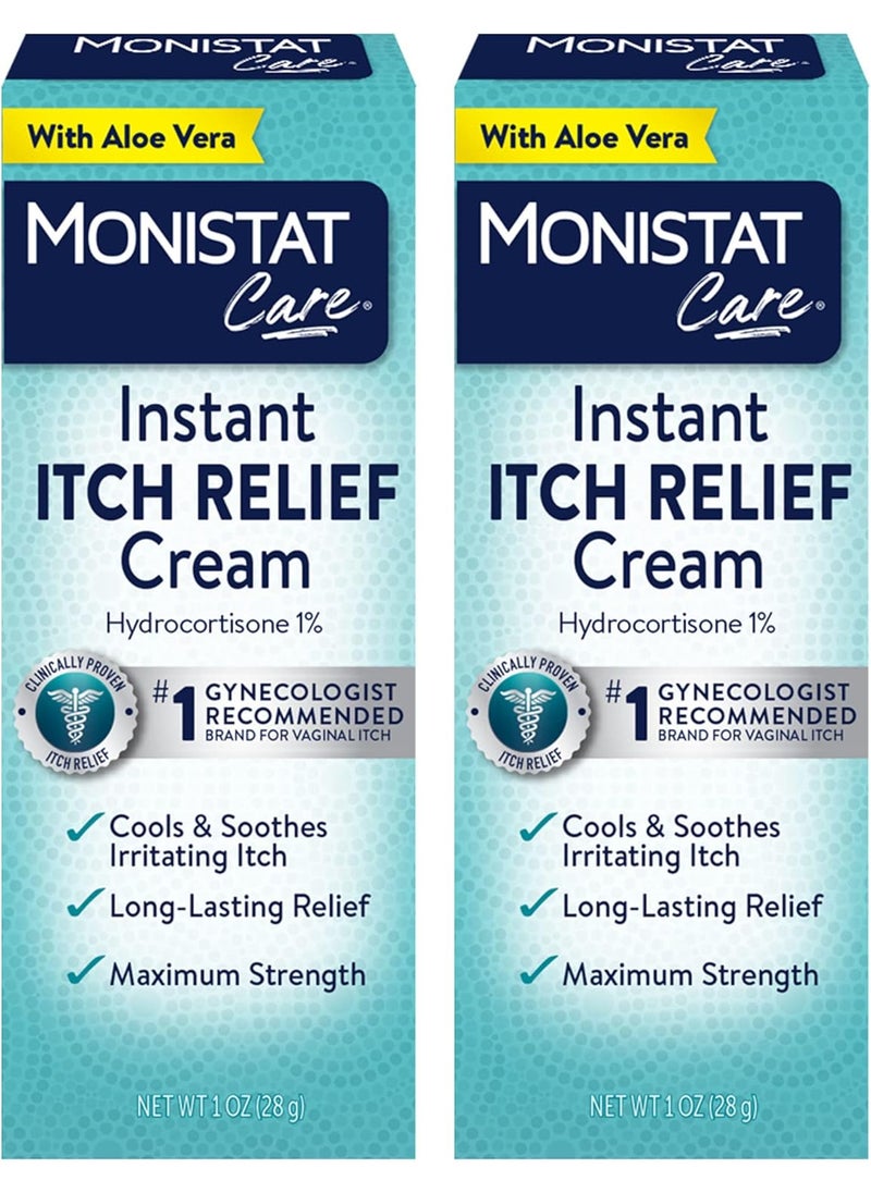Monistat Monistat Instant Itch Relief Cream for Women, Maximum Strength Feminine Itch Care, 1 oz, 2 Pack 