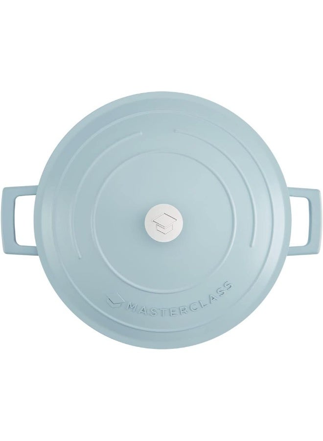 Master Class Masterclass Shallow Casserole Dish With Lid 4L/31 Cm, Lightweight Cast Aluminium, Induction Hob And Oven Safe, Sky Blue - Image 5