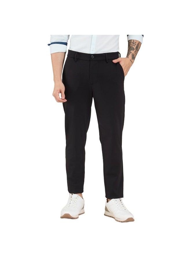 Being Human Mens Black Cropped Fit Chinos - Image 1