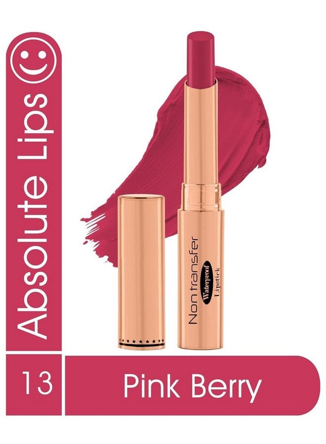 lele ABSOLUTE LIPS Non Transfer Waterproof Lipstick, Long Lasting Smudge Proof Highly Pigmented Shade 13 (PINK BERRY) - Image 2