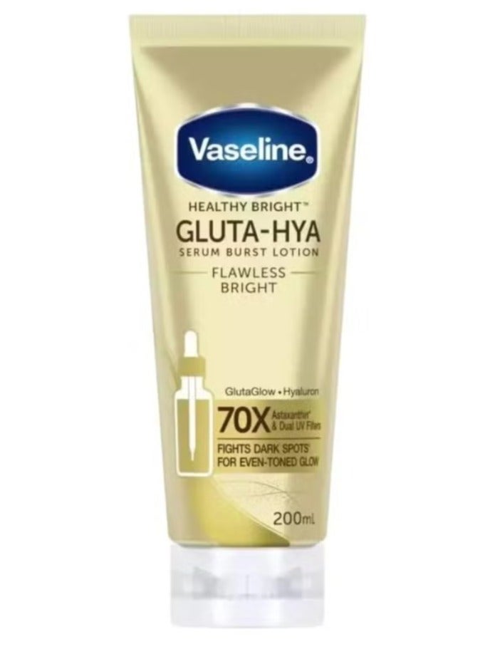 Vaseline Essential Even Tone Flawless Glow Gluta-Hya Serum Burst UV Lotion 70X More Powerful than Vitamin C - 200ml