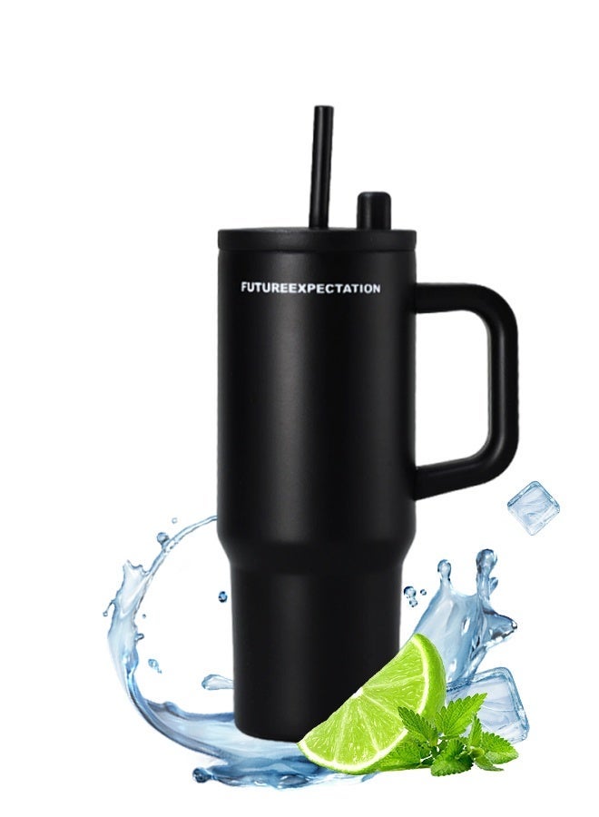 710ML Stainless Steel  Tumbler with Lid and Straw for water bottle Iced Tea or Coffee, Smoothie and More 24oz - Image 1