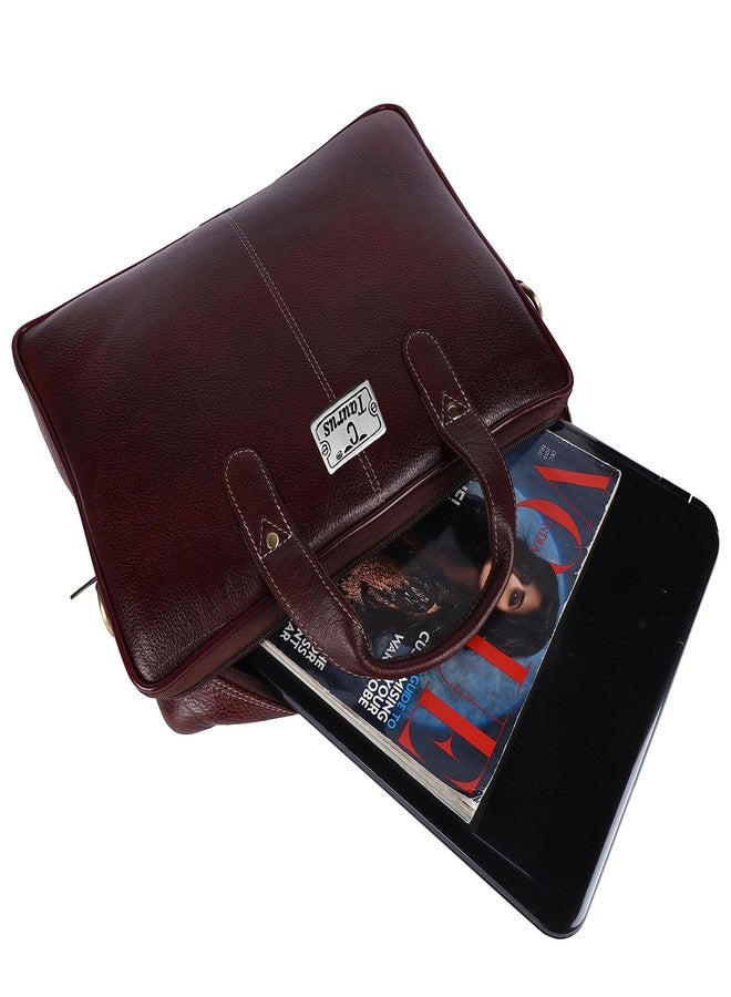 TAURUS Genuine Leather 16 Inch Office Laptop Messenger Bag (BROWN) - Image 5