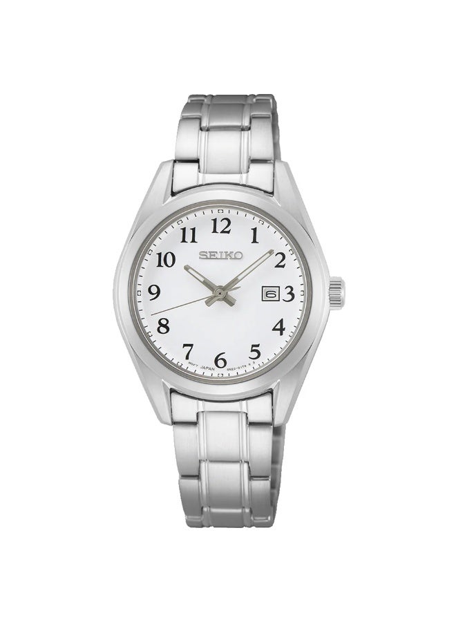 Seiko ساعة سيكو كوارتر بيضاء للنساء SUR465P1