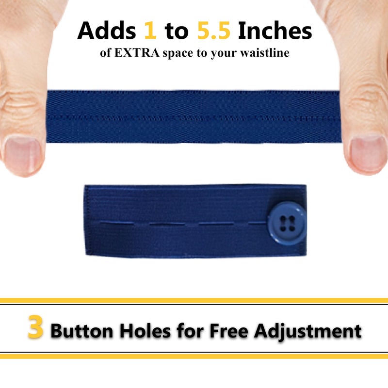 Tzwhwcx Elastic Button Extenders for Jeans, 6PCS Maternity Pants Extender, 3 Button Holes Waist Extenders for Pants for Women/Men/Pregnant Women/Weight Gain for Different Kinds of Pants - Image 2