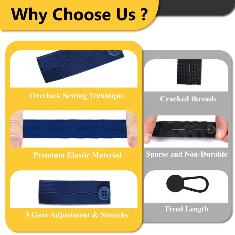 Tzwhwcx Elastic Button Extenders for Jeans, 6PCS Maternity Pants Extender, 3 Button Holes Waist Extenders for Pants for Women/Men/Pregnant Women/Weight Gain for Different Kinds of Pants - Image 3