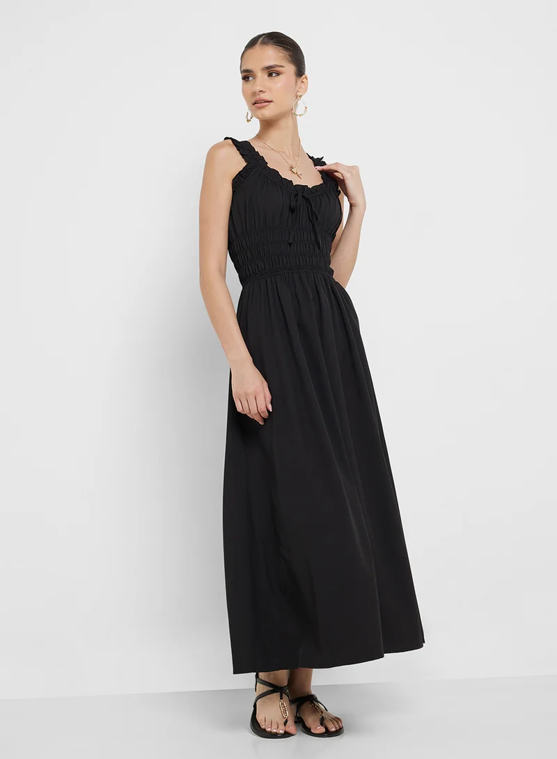 Ginger Shirred Bodice Midi Dress