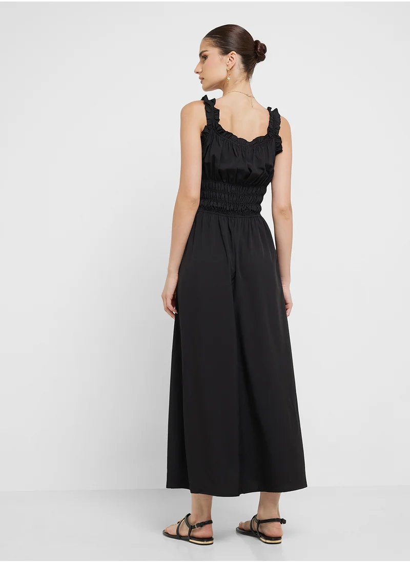 Ginger Ruffle Sleeves A Line Dress