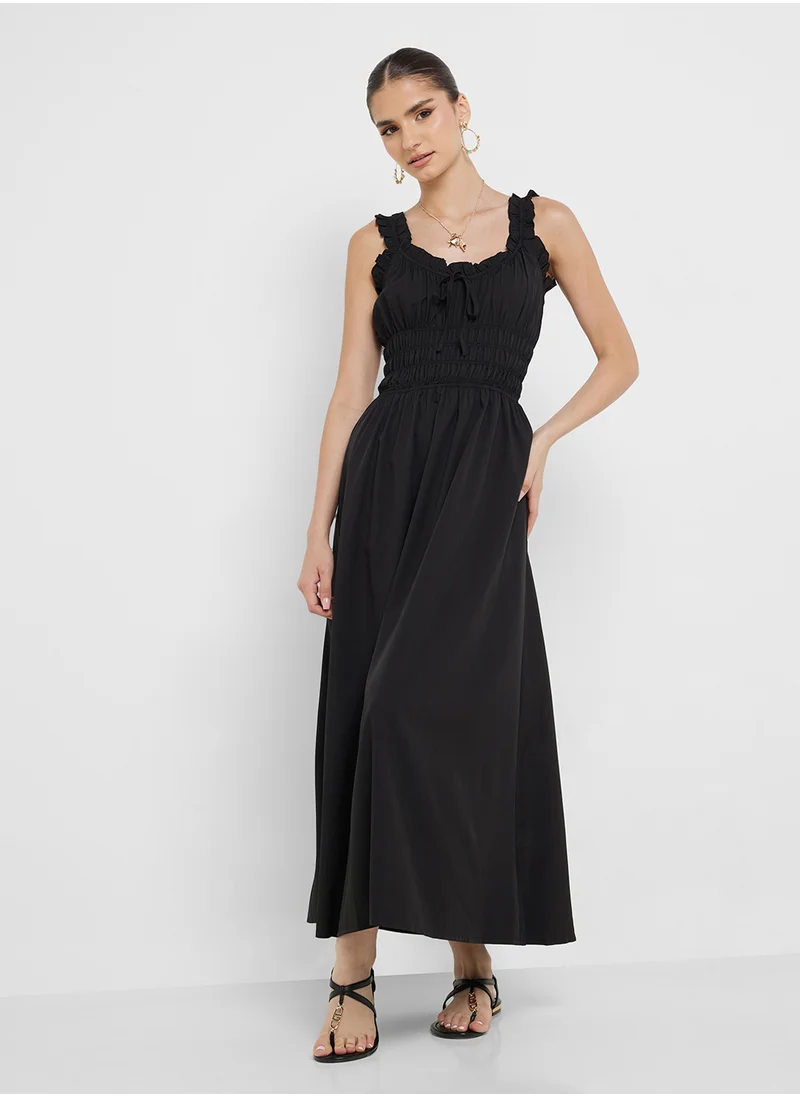 Ginger Ruffle Sleeves A Line Dress