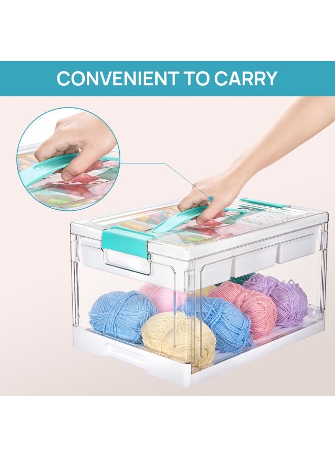 فولانري منظم بلاستيكي قابل للطي للأغراض المتنوعة، سعة كبيرة، صناديق تخزين للملابس والألعاب المتنوعة - Image 4