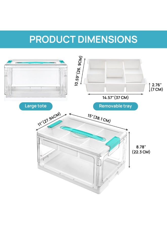 فولانري منظم بلاستيكي قابل للطي للأغراض المتنوعة، سعة كبيرة، صناديق تخزين للملابس والألعاب المتنوعة - Image 5
