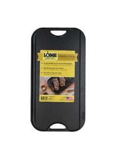 LODGE Pro-Grid Seasoned Cast Iron Reversible Grill/Griddle Black 0.81 x 20 x 10.5 Inch LPGI3  - Image 4