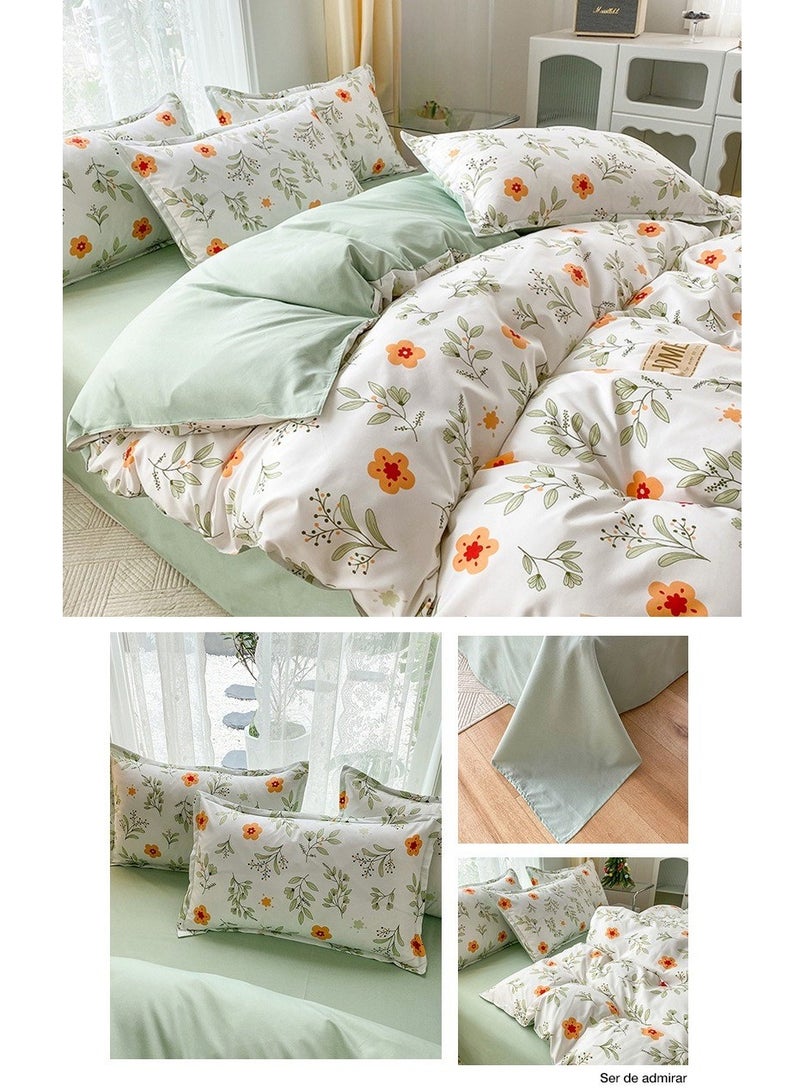 RATSAW Luxury 4 Piece Duvet Cover Set - 100% Cotton Double Size Bedding Premium Gift-Quality Package Includes 1 Comforter Cover 1 Fitted Bedsheet 2 Pillowcases - Image 2