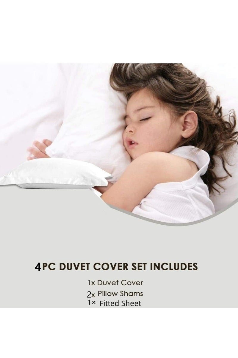 RATSAW Luxury 4 Piece Duvet Cover Set - 100% Cotton Double Size Bedding Premium Gift-Quality Package Includes 1 Comforter Cover 1 Fitted Bedsheet 2 Pillowcases - Image 5