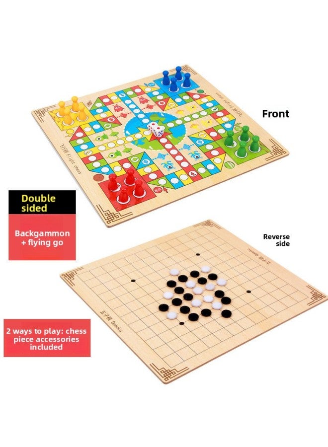 Flying Chess, Checkers, Multi-Functional Game Chess, Wooden Backgammon, Chess, Beast Fighting, Adult, Children, Student Toys, Cross-Border