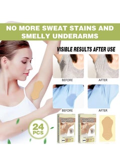 CMGTYYD CMGTYYD 24 Pcs Underarm Sweat Pads, Sweat Pads for Women and Men Armpits, Disposable Invisible Armpit Sweat Pads for Absorbent Deodorant Prevention Antiperspirant Sticker  - Image 5