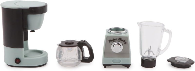 Cutemini Dollhouse 1/12 Miniture Coffee Maker & Juicer Set 2Pcs Doll House Kitchen Appliances Furniture Plastic Model Coffee Pot Blender Accessories (Blue) - Image 2