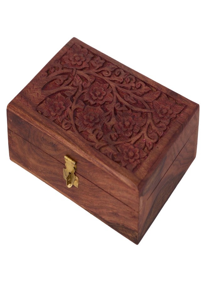 GURU JEE Handcrafted Beauty For Her Wooden Jewellery Storage Box For Earrings Rings Nose Pins Gifts Showpiece - Image 2