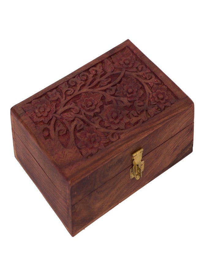 GURU JEE Handcrafted Beauty For Her Wooden Jewellery Storage Box For Earrings Rings Nose Pins Gifts Showpiece - Image 5
