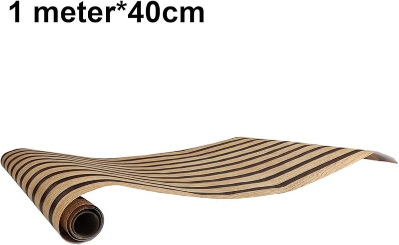 تصميم شرائح الخشب الطبيعي ورق حائط قابل للإزالة 5 قطع عرض 40 سم لتعزيز جمالية الغرفة - Image 3