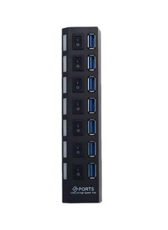نيبمينينت موزع فائق السرعة ب7 منافذ USB مع محول طاقة كهربائية الأسود / الأزرق  - Image 1