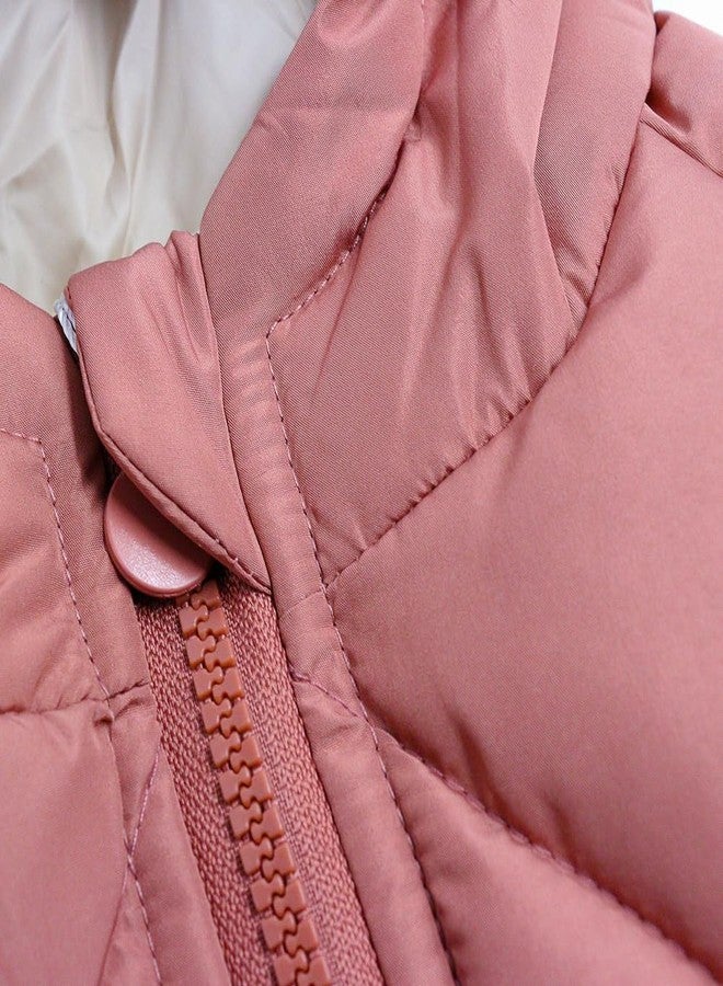 Curipeer Kids Winter Jacket Front Zip Warm Snow Wear Toddler Outer Clothing 3T Pink - Image 3